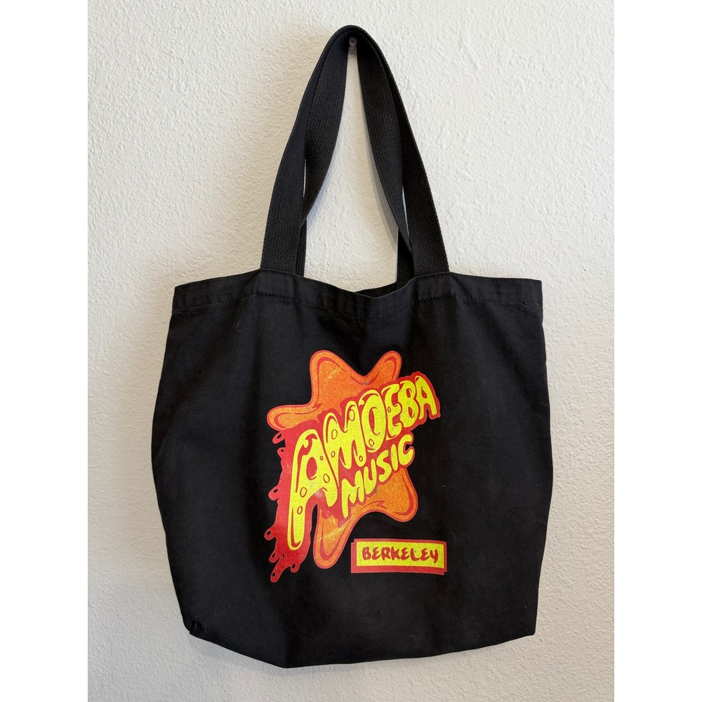Amoeba Music Berkeley Tote Bag OS Black Canvas Graphic Record Store Indie Rare